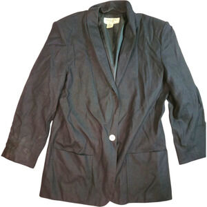 Christian Dior Womens Blazer Suit Jacket Size 10 Black Vintage Single Button